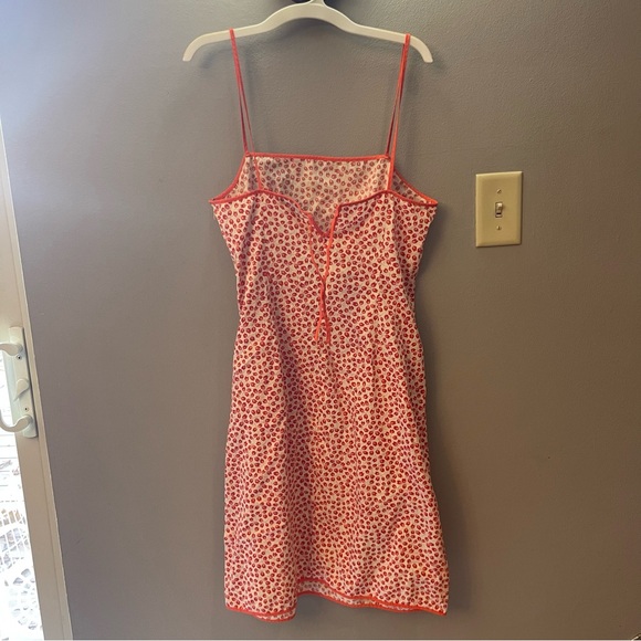 Ann Taylor Cotton Orange White Floral Spaghetti Strap Midi Dress - Picture 2 of 4